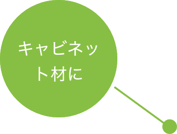 キッチンの扉や棚板に